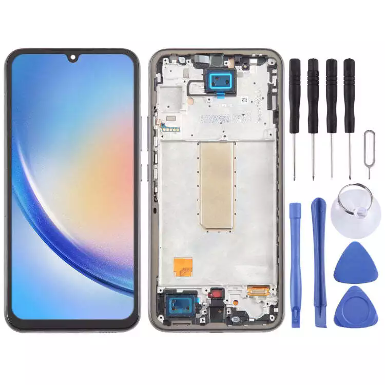 Incell LCD Screen with Frame For Samsung Galaxy A34 SM-A346B (Black) No fingerprint
