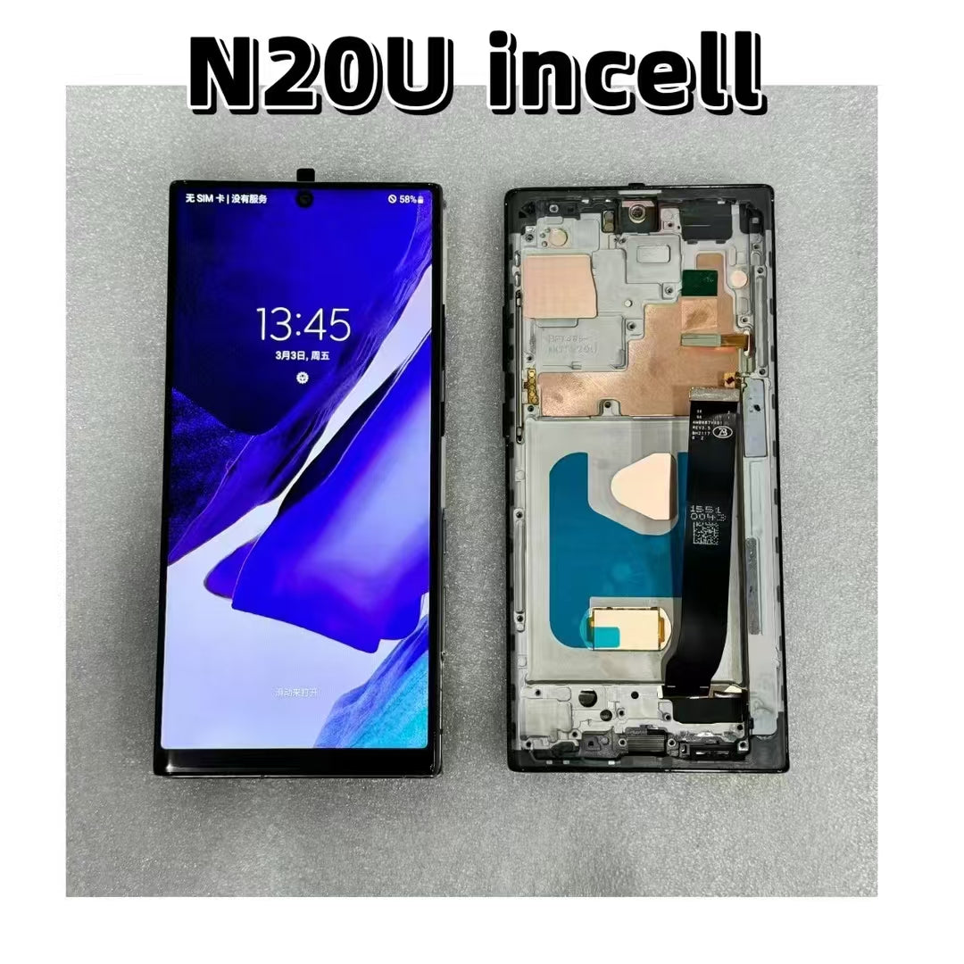 For Samsung Galaxy Note 20 Ultra 5G N986 Incell LCD Touch Screen Digitizer Frame