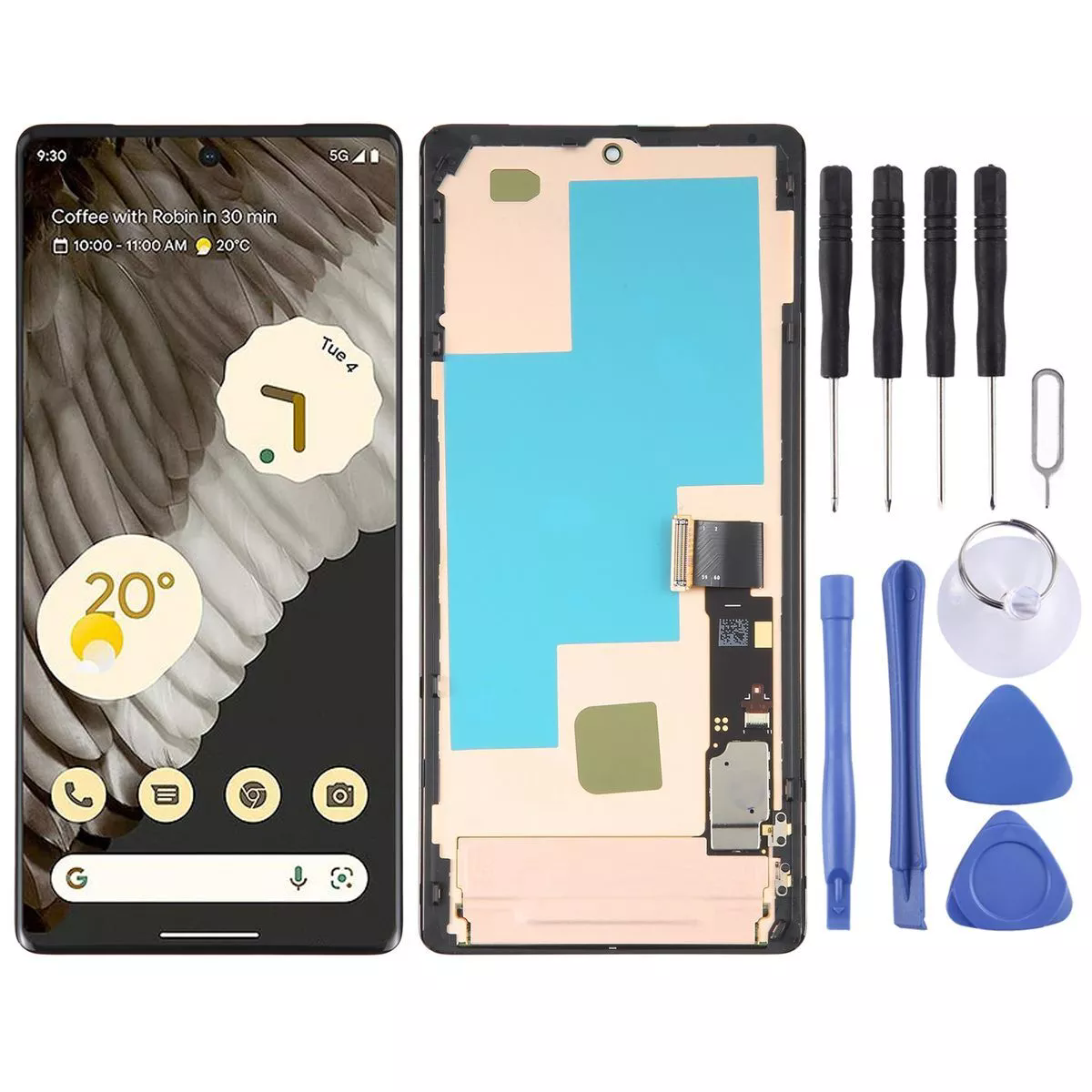 For Google Pixel 7 Pro OLED LCD Display Unit Touch Replacement Part with Frame