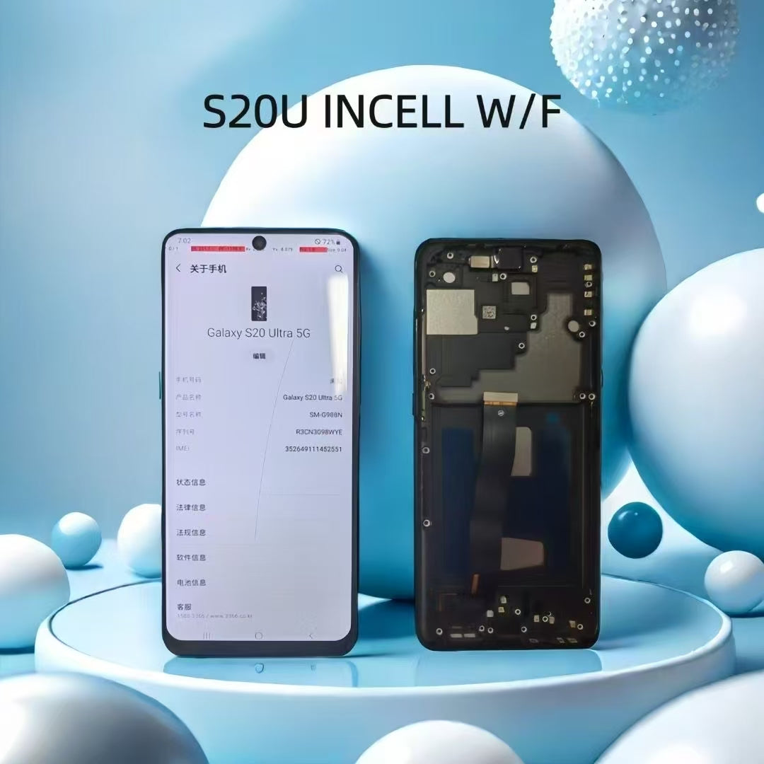 LCD Screen For Samsung Galaxy S20 Ultra 4G/5G SM-G988B with Frame No Fingerprint